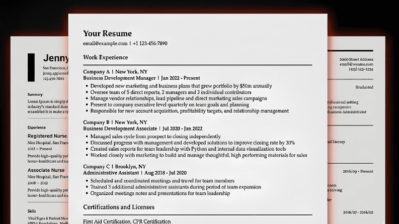 Sample resume and cover letter outputs